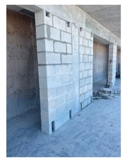 Typical block wall construction