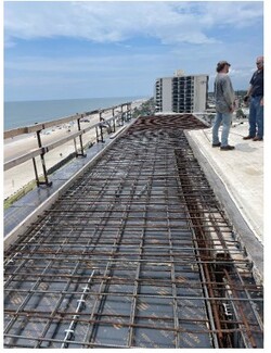 Completed formwork and steel installation for the roof slab