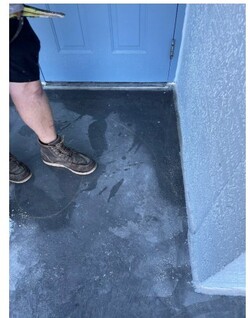Typical ponding in front of Unit entry doors