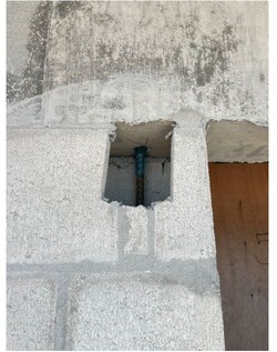 Epoxy bleed out observed at dowelled locations