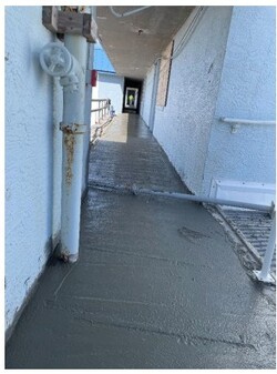 : In-progress of casting the 6th floor walkway slab