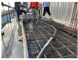 In-progress of casting the 2nd floor balcony slab