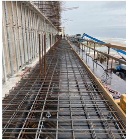 Completed steel and formwork for the 3rd floor balcony slab and beam