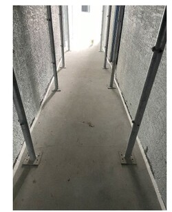 Cant beads applied at the 3rd floor walkway