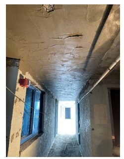 In-progress stucco applicatio