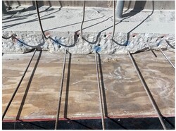 Typical holes drilled for epoxy dowels