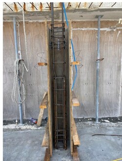 Typical column steel installation
