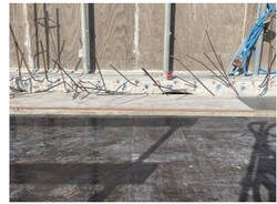 Typical dowels completed for the 5th floor balcony slab