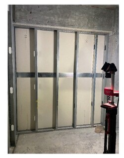 Typical framed wall installation