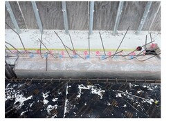 Typical dowels completed for the balcony slab