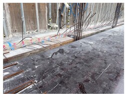 Typical dowels completed for the balcony slab