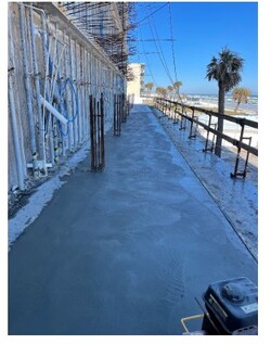 Completed concrete placement for the second truck