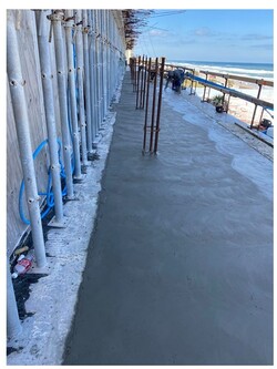 In-progress casting of 3rd floor balcony slab