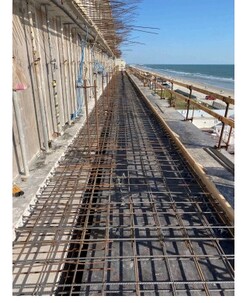 Steel placement at 5th floor walkway